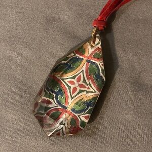 Lenore Solmo signed Vintage large glass prism pendant necklace